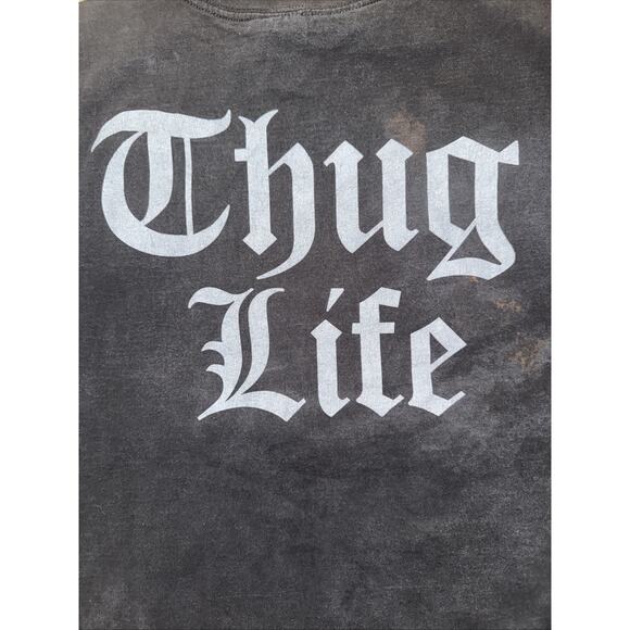 Vintage Tupac Shakur Thug Life Rap Tee T-Shirt XXL 25x30 Black Hip Hop Rap Tee - Picture 5 of 5